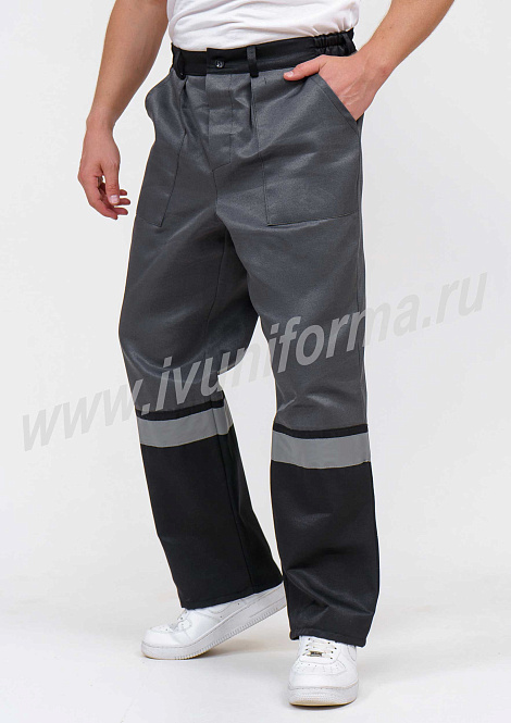 Брюки рабочие мужские с СОП арт. Р-07-190-ГР
